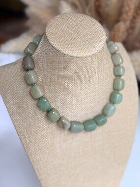 Green Aventurine Unisex Necklace Dongling Jade Stone